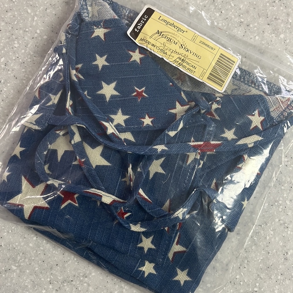 NWT Longaberger Medium Serving Basket Liner American Starburst 23568287